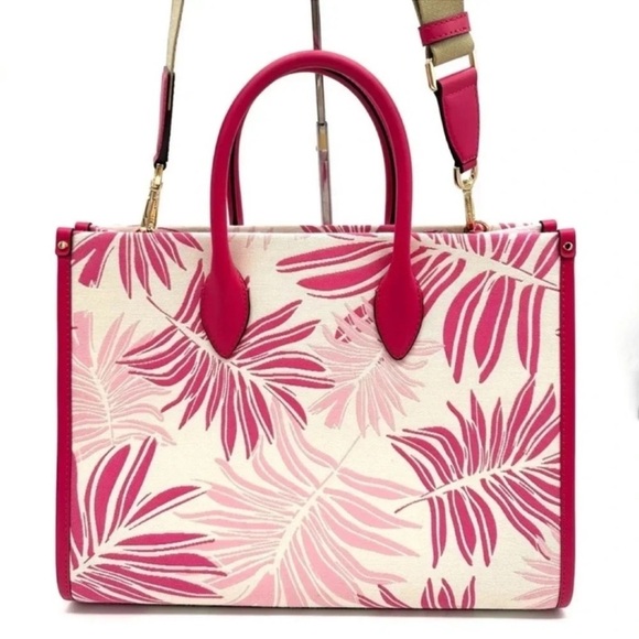 Michael Kors Medium Mirella Tote Bag Electric Pink Multi - Picture 5 of 11